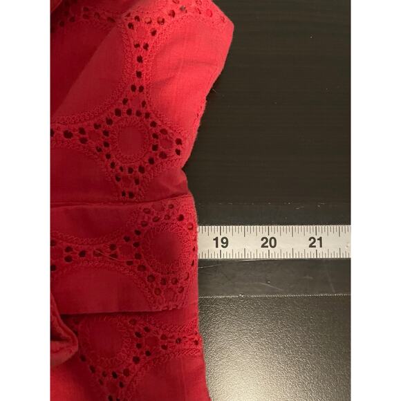 Robbie Bee Womens Dress Size 16 Pink Embroidered Eyelet Babydoll Rockabilly - Picture 6 of 8